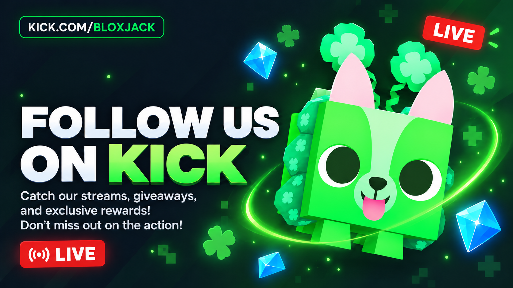 Watch BloxJack streams on Kick